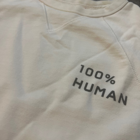 Everlane Women's White 100% Human Long Sleeve Crewneck Sweatshirt SZ Small - Picture 2 of 6